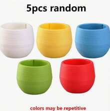 SHEIN 5/10/20 piezas Macetas mini para suculentas y plantas pequeñas, macetas intercambiables DIY con agujero de drenaje y depósito de agua, decoración de escritorio linda