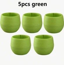 SHEIN 5/10/20 piezas Macetas mini para suculentas y plantas pequeñas, macetas intercambiables DIY con agujero de drenaje y depósito de agua, decoración de escritorio linda