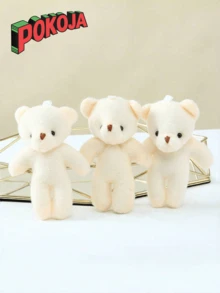 POKOJA LAND 6个/12个装，迷你泰迪熊玩偶毛绒玩具，DIY钥匙扣包包挂件，适合作为礼物、婚礼、生日礼盒、娃娃玩具、生日蛋糕装饰、派对礼品用品、装饰品、DIY配件，熊、泰迪熊，春夏款 - 白色 - 查看 12