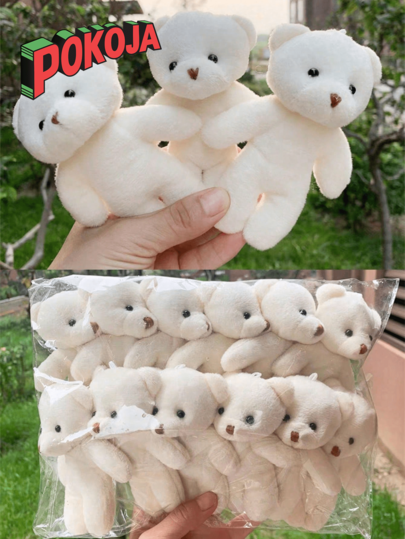 6 buc/12 buc, mini ursuleț de pluș cadou pentru păpuși, breloc DIY pandantiv pentru geantă, potrivit pentru cadou de nuntă, ziua de naștere, cutie cadou pentru păpușă, jucărie, tort de ziua de naștere, decorare de nuntă, cadouri pentru petrecere, ornamente, accesorii DIY, ursuleț, ursuleț de pluș, ursuleț de pluș