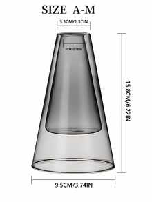 1个玻璃花瓶，室内香薰扩散器，（无扩散棒，单瓶）扩散器，香薰瓶双层家居装饰，房间装饰，现代婚礼装饰水培花盆，玻璃容器工艺品摆件