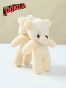 POKOJA LAND 6个/12个装，迷你泰迪熊玩偶毛绒玩具，DIY钥匙扣包包挂件，适合作为礼物、婚礼、生日礼盒、娃娃玩具、生日蛋糕装饰、派对礼品用品、装饰品、DIY配件，熊、泰迪熊，春夏款 - 白色 - 查看 11