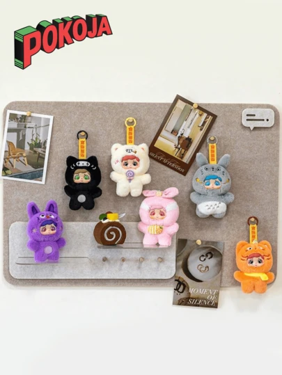 10cm Aesthetic Rainbow Mini Vinyl Face Plush Doll - Kawaii Soft Plushie Keychain For Purse Backpack Decoration, Cute Desk Display For Girls Women, Unique Birthday Gift Idea (Collectible Art Toy Charm)