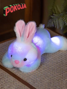 Cute Luminous Rabbit Plush Toy - A Soft And Lovely Light-Up Rabbit Stuffed Animal, 13.78 Inches | Made Of Polyester, With Soft Colors, It Brings A Magical Sense Of Comfort At Night. It Is An Ideal Gift For Children And Rabbit Lovers, And A Perfect Christmas Present. Nighttime Comfort Toy | Soft-Touch Toy | Light-Up Function, Rabbit Toy - Multicolor - View 8