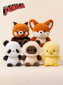 1pc, Cute Panda, Kitten, Duck, Fox And Raccoon Plush Toys, Suitable For Events And Party Decorations, Lovely Toys, Home Decorations, And Cute Stuffed Animal Gifts Ideal For Independence Day, Birthdays, Mother's Day, And Weddings.