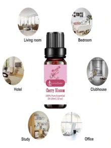 2pcs 10ml Cherry Blossom Essential Oil, Made From Pure Cherry Blossom Essential Oil, Suitable For Aromatherapy, Humidifiers, Car Aromatherapy, Diffusers, Candle Making, Air Purification, Fresh Air Aromatherapy Valentine's Day Valentines Supplies Wedding Items