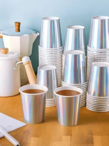 SHEIN 25 件 50 件 9 盎司彩虹印花玻璃杯双层隔热杯适用于冷热饮品茶咖啡牛奶果汁派对礼物结婚周年生日庆祝 - 冷飲杯 - 查看 4