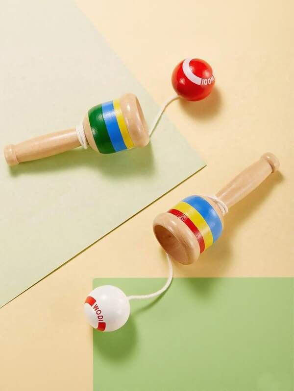 Joivida Classic Cup And Ball Game - Wooden Toss & Catch Toy For Hand Eye Coordination, Vintage Skill Game For Kids And Adults, White & Red