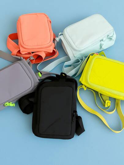 Joivida 旅行斜背包，附水瓶袋和手機套 | 輕質尼龍日常隨身包 | 送給女性和青少年的禮物 | 適合度假、海灘、暑假、學校、大學、健行 | 有橘色、淺綠色、淺藍色、灰色、黑色可供選擇