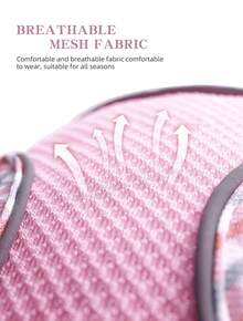 1pc Breathable & Comfortable Mesh Dog Harness With Reflective Strips, Snug Fit - Mauve Purple - View 8
