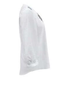 EMERY ROSE Plus Size Vintage Embroidered Casual Holiday Shirt - White - View 3