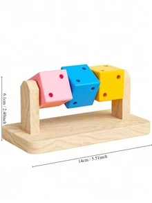 1pc Hamster Toy Hamster Magic Cube Small Animal Chews Toy, Natural Wood Block Molars Treats Snack