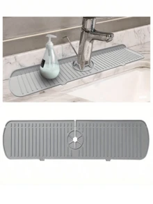 水龙头防溅板水槽滴水盘硅胶吸水排水垫适用于厨房台面浴室水槽条纹设计防止水溅和霉菌易于清洁家居整理 - 彩色 - 查看 9
