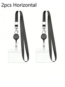 1/2/3/5 件伸缩身份证徽章夹 - 带挂绳的防水 PVC 卡套，适合教师/办公室工作人员返校使用 - 黑色 - 查看 17