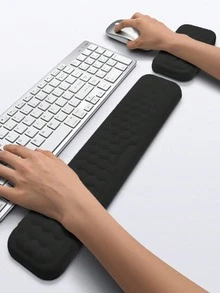 1pc/Set Ergonomic Desk Wrist Rest Support - Ergonomically Designed, Very Soft & Comfortable, Mouse Pad - Suitable For Computer Desks And Office Supplies - Comfortable Elbow Support For Gaming And Office, Suitable For Work Relaxation - Black - View 10