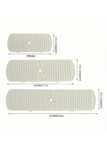 水龙头防溅板水槽滴水盘硅胶吸水排水垫适用于厨房台面浴室水槽条纹设计防止水溅和霉菌易于清洁家居整理 - 彩色 - 查看 5