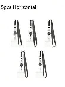 1/2/3/5 件伸缩身份证徽章夹 - 带挂绳的防水 PVC 卡套，适合教师/办公室工作人员返校使用 - 黑色 - 查看 18