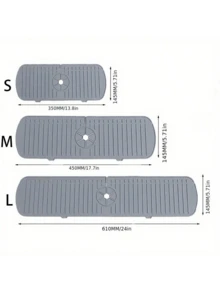 水龙头防溅板水槽滴水盘硅胶吸水排水垫适用于厨房台面浴室水槽条纹设计防止水溅和霉菌易于清洁家居整理 - 彩色 - 查看 4