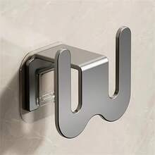 Wall Mounted Shoe Rack With Adhesive Strip, Aluminum Bathroom Slipper Rack, Wall-Mounted No Drill Toilet Over The Door Drainage Hook, Shoe Storage Rack, Bathroom Accessories - Multicolor - View 8