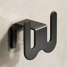 Wall Mounted Shoe Rack With Adhesive Strip, Aluminum Bathroom Slipper Rack, Wall-Mounted No Drill Toilet Over The Door Drainage Hook, Shoe Storage Rack, Bathroom Accessories - Multicolor - View 7