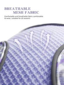 1pc Breathable & Comfortable Mesh Dog Harness With Reflective Strips, Snug Fit - Mauve Purple - View 4