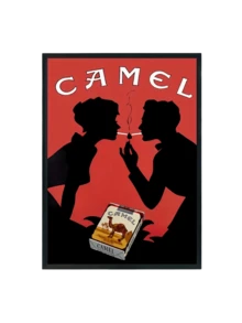 1pc Canvas Poster - Camel Cigarettes Art Illustration, Vintage/Modern Style, Cartoon Pattern, Ink On Canvas, Frameless/Framed Wall Hanging Decor For Living Room/Bedroom/Home Office/Kitchen/Bathroom, Indoor Use, Seasonal (Winter/Spring) - Multicolor - View 5