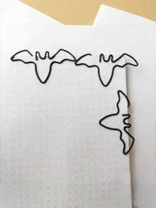 15/25/50pcs Bat Paper Clip,Paper Clips For Paperwork Office School And Personal Use,Halloween And Festival Decoration Back To School,Back To School,School Supplies - 黑色 - 查看 1