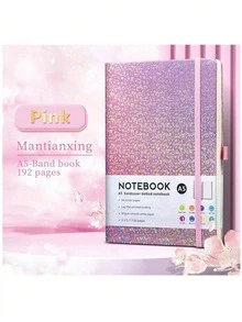 1 件 A5 满天星图案横格精装笔记本 - 192 页高品质 80GSM 纸 - 适合学校写作、办公和旅行的笔记本 - 优雅日记，用于记录会议记录和学术议程，适合男孩女孩礼物文具用品 - 彩色 - 查看 11