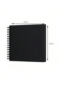 10x10 英寸 DIY 剪贴簿相册，80 页空白记忆簿，适合婚礼和周年纪念家庭、白色礼物生日毕业 - 黑色 - 查看 8