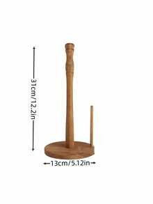 Cirelle 1pc Kitchen Paper Towel Drawer Organizer Roll Paper Holder Wooden Paper Holder Cling Film Organizer Vertical Roll Paper Holder - Brown - View 7