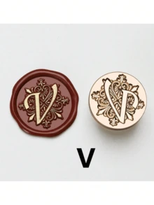 SHEIN 1 A-Z Letter Wax Sealed Stamp With Various Classic Letters, Brass Head, Gratitude Card/Envelope/Gift Packaging/Wedding Engagement Party Invitation Letter, DIY Manual (26 Stamps) Stamp Head Back To School