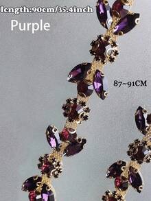 1 pieza Cadena de cristal de imitación para artesanía de costura DIY, elegante y minimalista cadena corporal, adorno de cadena con ribete de cristal de imitación, cadena con garra, cadena de cristal de imitación, recorte brillante DIY, accesorio decorativo de diamante ajustable para correa de hombro de ropa - Multicolor - Ver 27