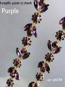 1 pieza Cadena de cristal de imitación para artesanía de costura DIY, elegante y minimalista cadena corporal, adorno de cadena con ribete de cristal de imitación, cadena con garra, cadena de cristal de imitación, recorte brillante DIY, accesorio decorativo de diamante ajustable para correa de hombro de ropa - Multicolor - Ver 23