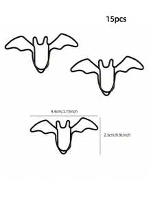 15/25/50pcs Bat Paper Clip,Paper Clips For Paperwork Office School And Personal Use,Halloween And Festival Decoration Back To School,Back To School,School Supplies - 黑色 - 查看 7