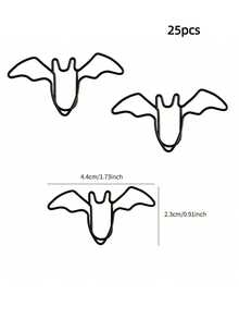 15/25/50pcs Bat Paper Clip,Paper Clips For Paperwork Office School And Personal Use,Halloween And Festival Decoration Back To School,Back To School,School Supplies - 黑色 - 查看 9