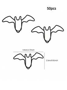 15/25/50pcs Bat Paper Clip,Paper Clips For Paperwork Office School And Personal Use,Halloween And Festival Decoration Back To School,Back To School,School Supplies - 黑色 - 查看 8