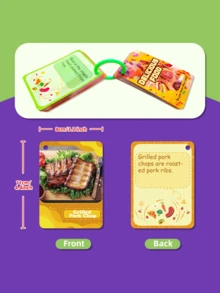 1SET Toddler Flash Cards Realistic Photo Fruits Vegetables Sports Occupations Behavior Preschool Learning Toys For Brain Development Attention - Multicolor - View 3