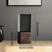1 件 11.8 英寸 X 4.7 英寸方形木质底座亚克力花瓶，灰色装饰品，适用于客厅插花、餐桌装饰礼物生日毕业 - 彩色 - 查看 10