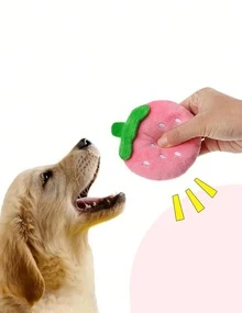 1 con thú nhồi bông hình thú cưng dễ thương ngẫu nhiên, hình hoạt hình chú mèo và chó đang gặm chuối và phát ra tiếng kêu sột soạt, thích hợp cho mèo và chó. - Nhiều màu - Xem 3