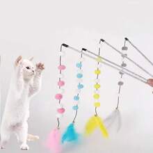 Giocattoli per gatti, palline di lana, giocattoli interattivi con fettuccia, bastoncini, palline di peluche colorate con campanellino, accessori per animali domestici