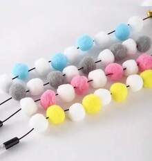 Giocattoli per gatti, palline di lana, giocattoli interattivi con fettuccia, bastoncini, palline di peluche colorate con campanellino, accessori per animali domestici