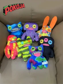 POKOJA LAND Fug Agler Big Teeth Monster Plush Keychain - Funky Ugly Cute Plushie With Buck Teeth, Wild Wacky Teeth Plush Toy For Backpack/Purse/Car Keys (Kawaii Creepy Collectible, Stress Relief Fidget Toy) - 彩色 - 查看 1
