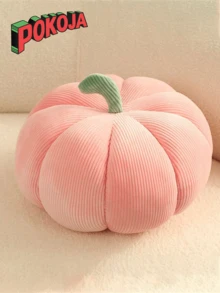 20 厘米 3D 南瓜枕头 - 毛绒泰迪羊毛地板垫，适合万圣节装饰，4 种颜色（浅棕色/白色/粉色/绿色） - 舒适的抱枕，适合沙发、派对和家居礼物 - 彩色 - 查看 6
