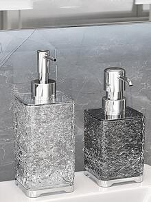 1 件浴室乳液瓶和泡沫瓶，适用于洗发水、沐浴露、护发素、液体肥皂，300ml/400ml 灰白塑料水波纹可再填充空洗发水泵瓶，浴室盥洗用品，易于清洁和使用 - 彩色 - 查看 9