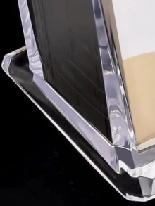 1 pieza 2 piezas Caja de almacenamiento de escritorio de acrílico transparente creativa para suministros de oficina, caja de tarjetas de visita de plástico, de vuelta a la escuela - Multicolor - Ver 4