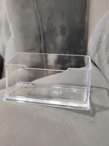 1 pieza 2 piezas Caja de almacenamiento de escritorio de acrílico transparente creativa para suministros de oficina, caja de tarjetas de visita de plástico, de vuelta a la escuela - Multicolor - Ver 3
