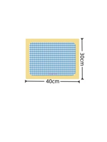 SHEIN 1pc Plaid Desk Mat, Waterproof & Oil Resistant, Washable, Suitable For Dorm Desk, Student Study Writing Desk Pad - Blue and White - View 3