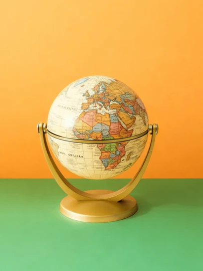 Joivida 1pc Vintage American Style Decorative Floating Globe, 3D Raised Relief Luxury High-End Small Size Desk Decor For Study/Office,Home Decor,Kitchen Decor,Room Decor,Party Decor,Decorative Crafts,Desk Ornaments,Table Decorative Ornaments,Party Gift Decorations,Christmas Decorations,Christmas Gift.