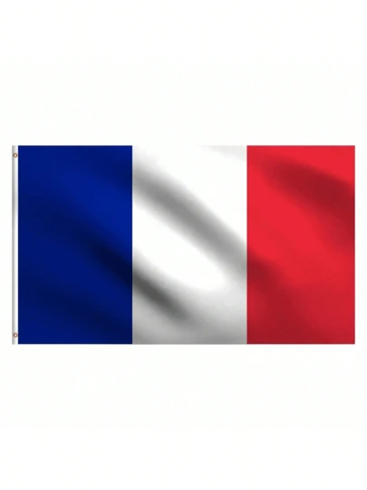3 * 5 قدم علم فرنسي، علم معلق مطبوع على الجانبين مع حلقات، مصنوع من البوليستر، ألوان حية ومقاوم للتلاف بالأشعة فوق البنفسجية، 90 * 150 سم، ديكور المنزل والحديقة الخارجية