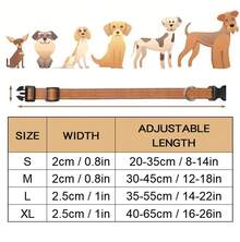 1pc Reflective Paw Print Decor Nylon Pet Collar For Large/Medium/Small Dogs, Adjustable Size